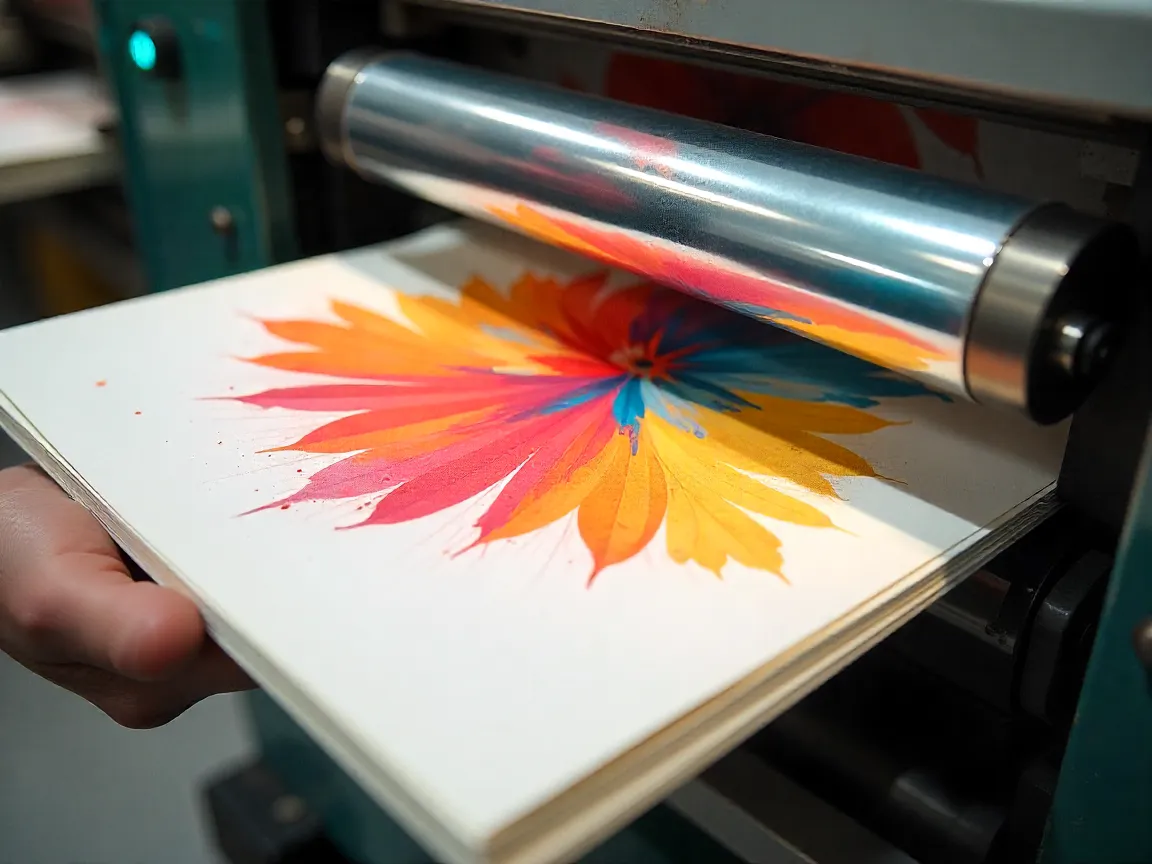 Moderne trykkemaskine i aktion